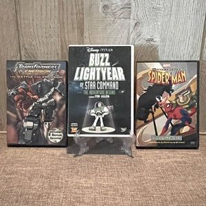DVDs- Transformers Energon, BUZZ LIGHTYEAR, Spiderman Vol. 6- LIKE NEW. Kids